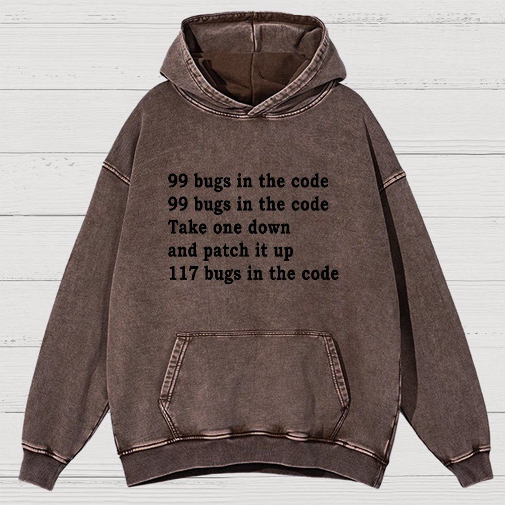 99 Bugs In The Code Vintage Distressed Hoodie