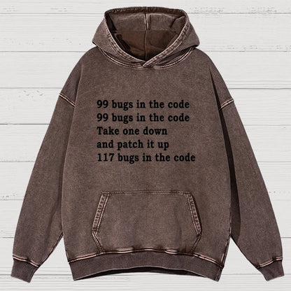 99 Bugs In The Code Vintage Distressed Hoodie
