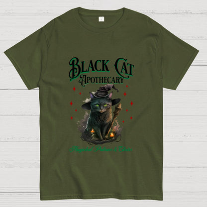 Black Cat Apothecary Halloween Geeky T-Shirt