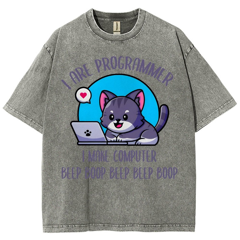 I Are Programmer I Make Computer Beep Vintage Distressed T-shirt