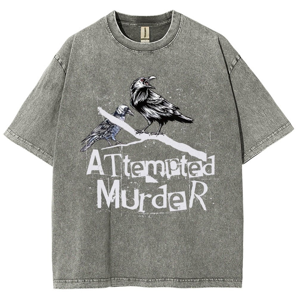Attempted Murder Crows Vintage Distressed T-shirt