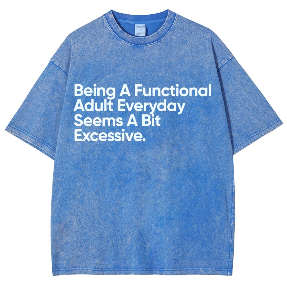 Being A Functional Adult Everyday Seems A Bit Excessive - Funny Quote Vintage Distressed T-shirt