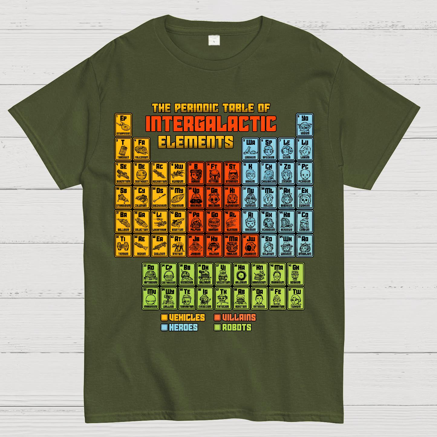 The Periodic Table of Intergalactic Elements Geek T-Shirt