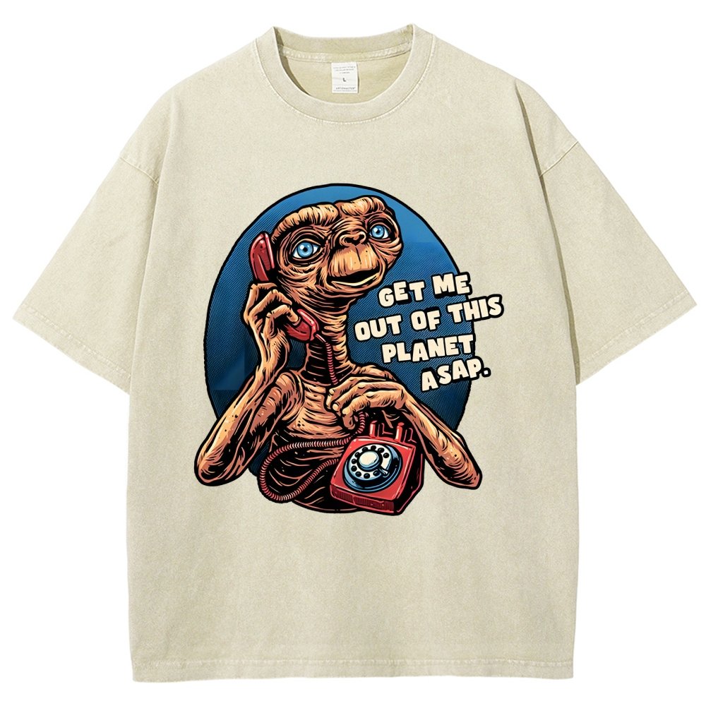 Phone Call to space Vintage Distressed T-shirt