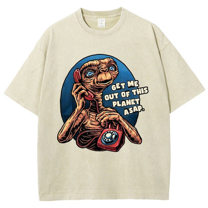 Phone Call to space Vintage Distressed T-shirt