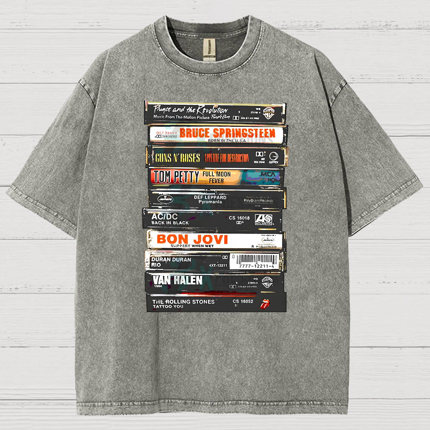 Vintage Rock Cassettes Vintage Distressed T-shirt