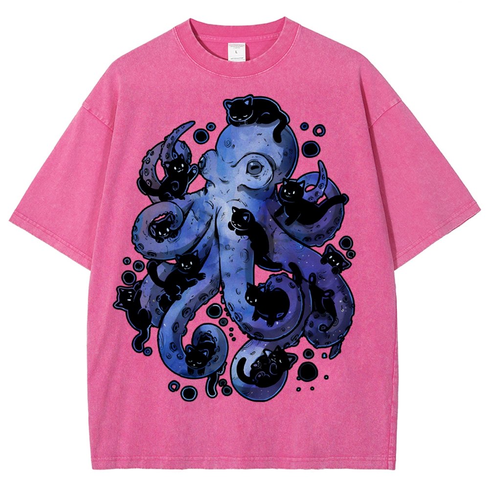 Octopurr Vintage Distressed T-shirt