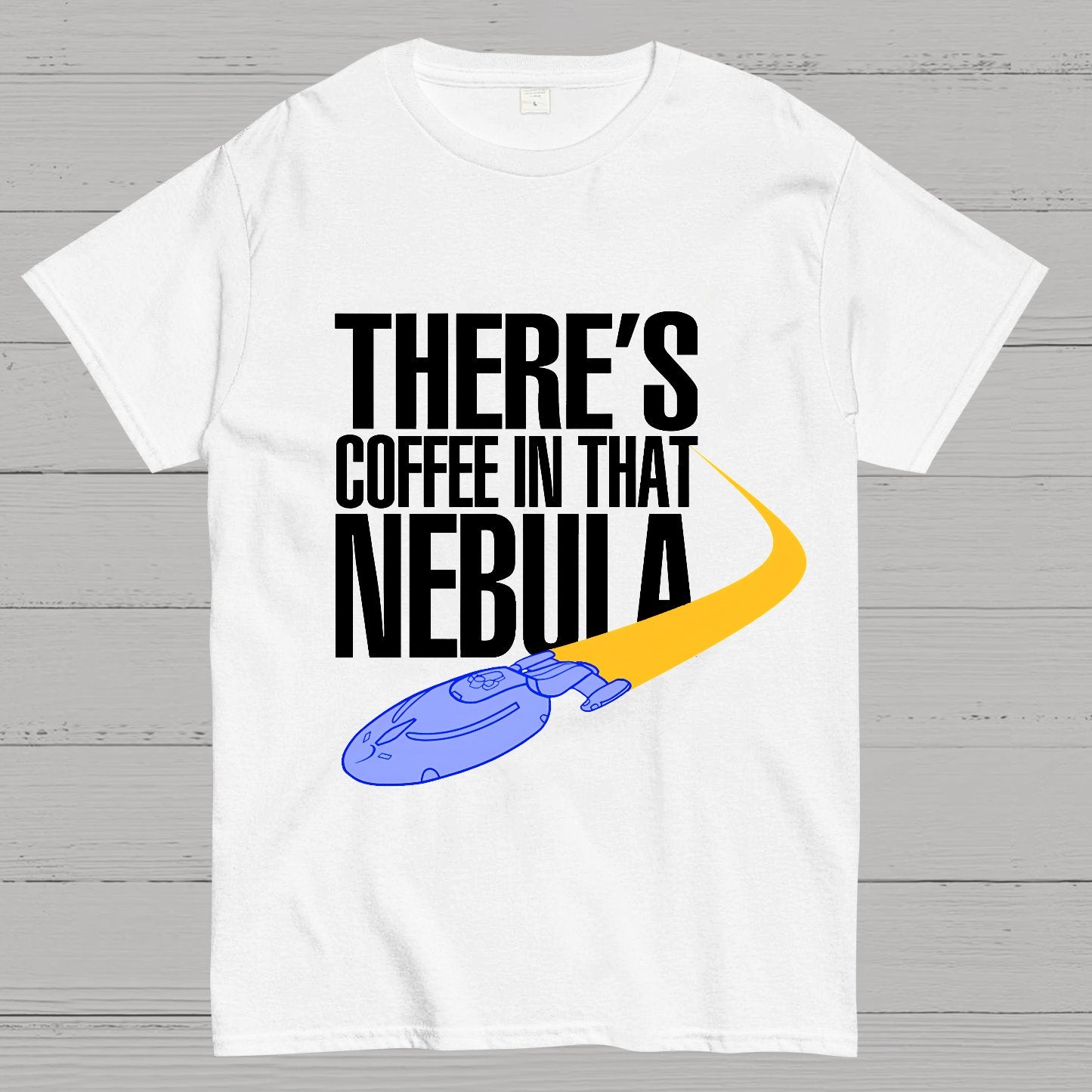 Coffee In That Nebula By Kwamster Geek T-Shirt