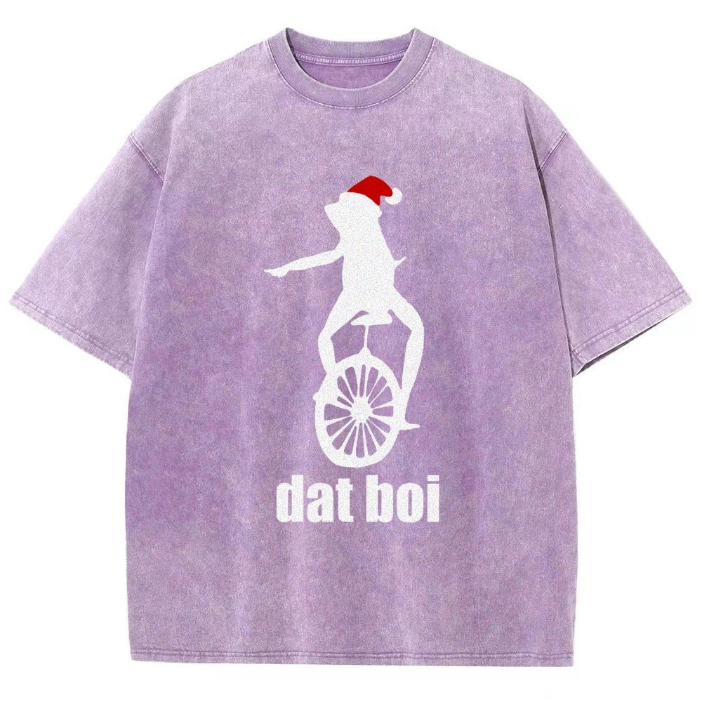 Christmas Here Comes Dat Boi Waddup Meme Vintage Distressed T-shirt