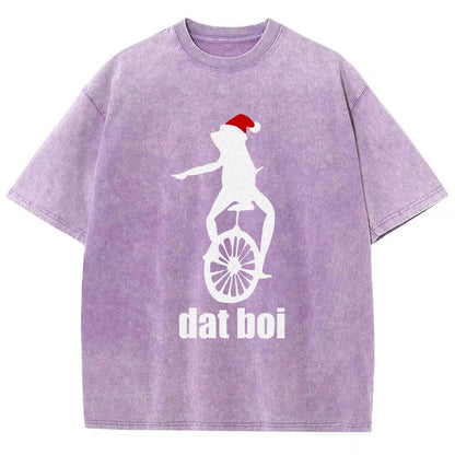 Christmas Here Comes Dat Boi Waddup Meme Vintage Distressed T-shirt