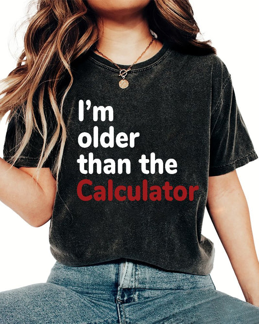 I‘m Older Than The Calculator Vintage Distressed T-shirt