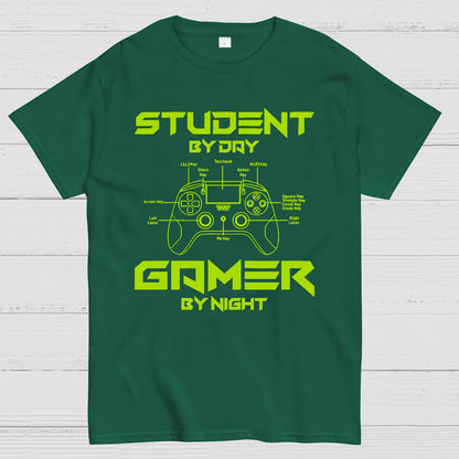Gamer Student By Day Gamer By Night Geek T-Shirt