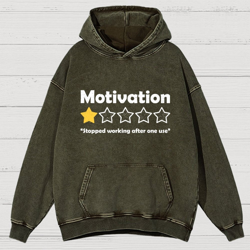 Motivation Review Vintage Distressed Hoodie