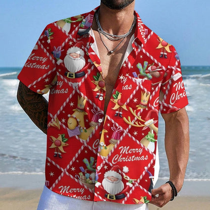 Merry Christmas Pattern Print Geeky Shirt