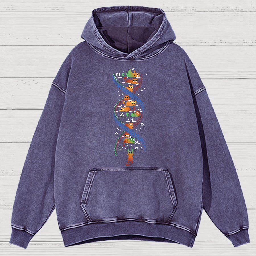 CATS DNA Geeky Vintage Distressed Hoodie