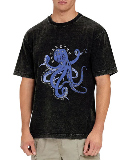 Funny Pi Day Octopus Vintage Distressed T-shirt