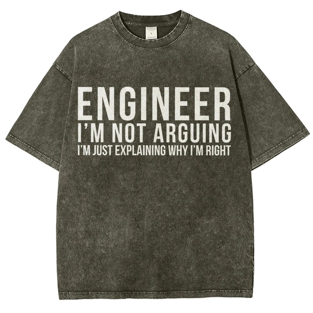 Engineer I Am Not Arguing Vintage Distressed T-shirt