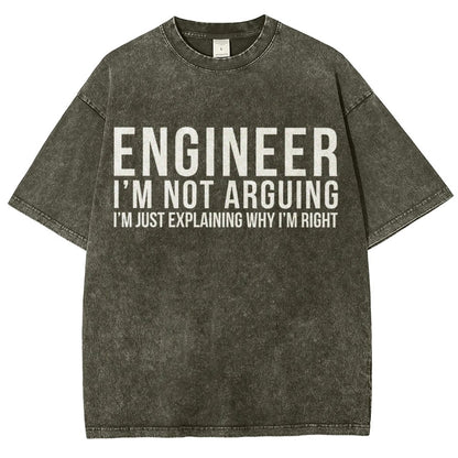 Engineer I Am Not Arguing Vintage Distressed T-shirt