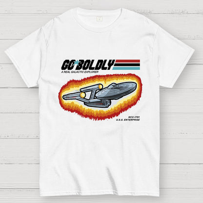 Go Boldly - A Real Cosmic Explorer Geek T-Shirt