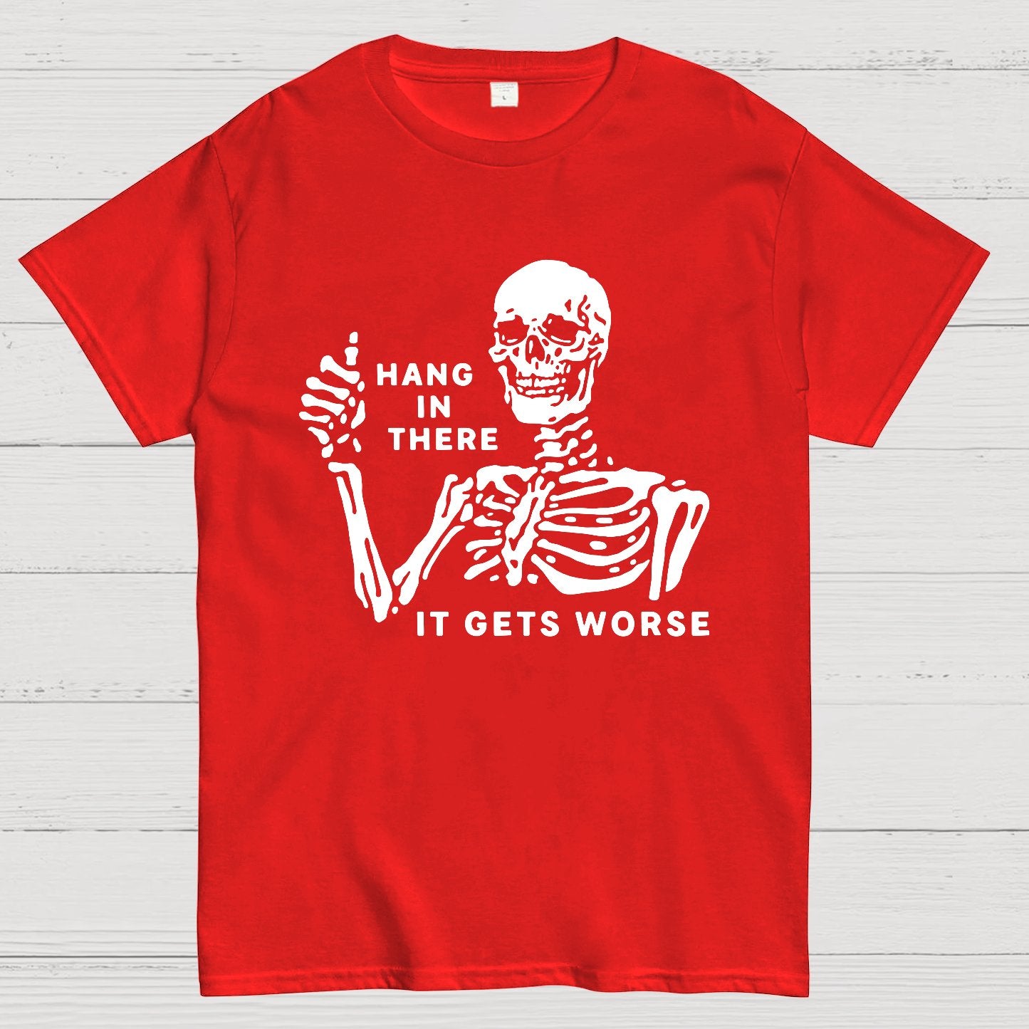 Hang In There Skeleton Geek T-Shirt