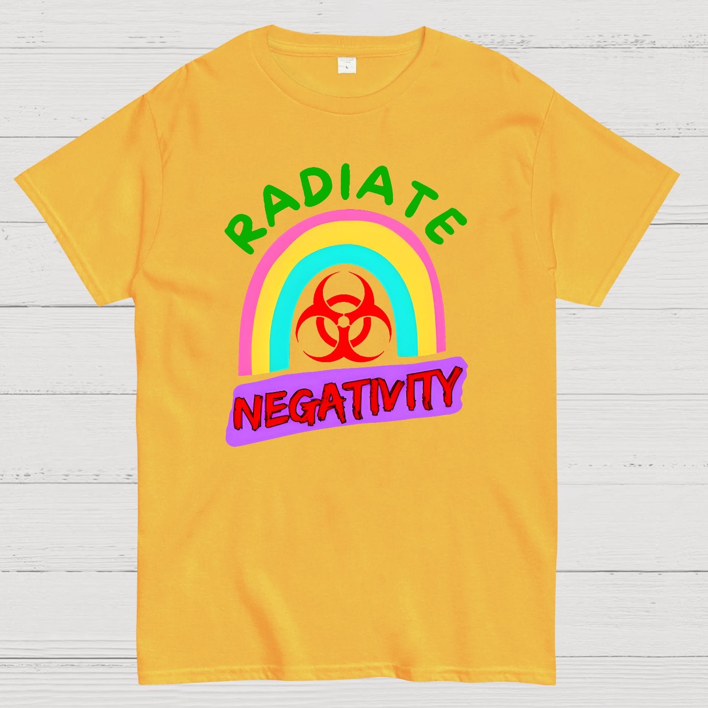 Radiate Negativity - Sarcastic Organic Rainbow Geek T-Shirt
