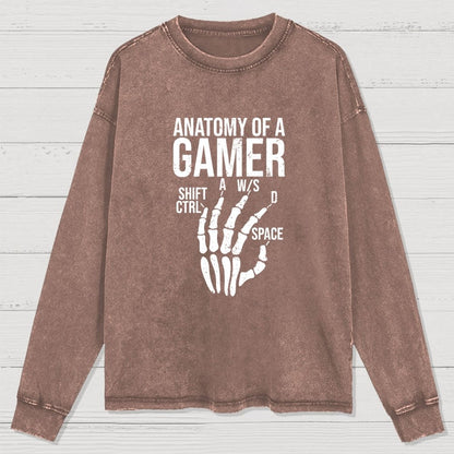 Anatomy of A Gamer Washed Long Sleeve Tee