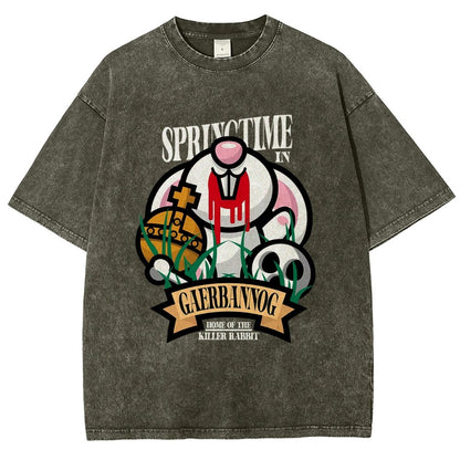Spring Killer Rabbit Vintage Distressed T-shirt