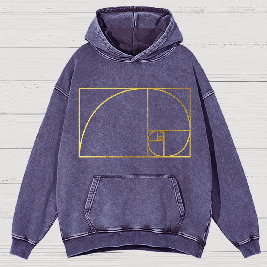Distressed Fibonacci Spiral Geek Graphic Vintage Distressed Hoodie