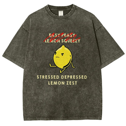 Stressed Depressed Lemon Zest Vintage Distressed T-shirt