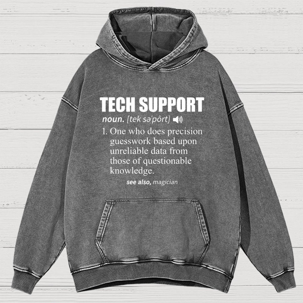 Tech Support Definition Vintage Distressed Hoodie