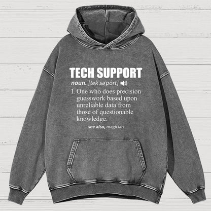 Tech Support Definition Vintage Distressed Hoodie