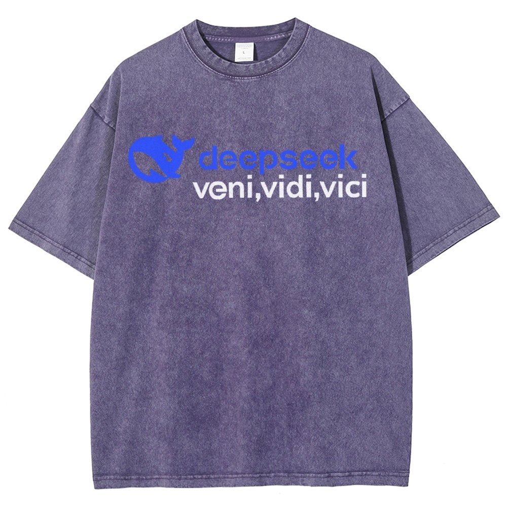 Deepseek R1 Graphic Vintage Distressed T-shirt