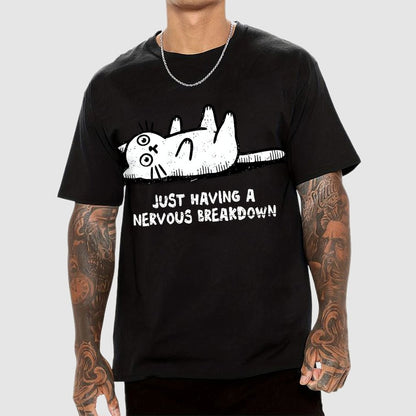 Nervous Breakdown Cat Geek T-Shirt