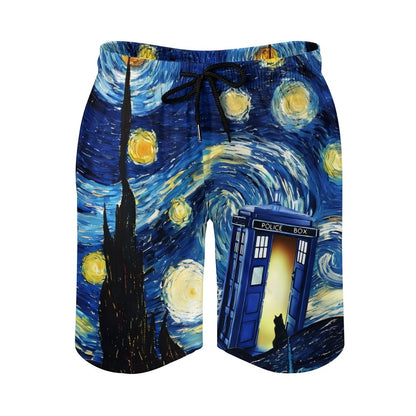 Starry Phone Booth Geek Shorts