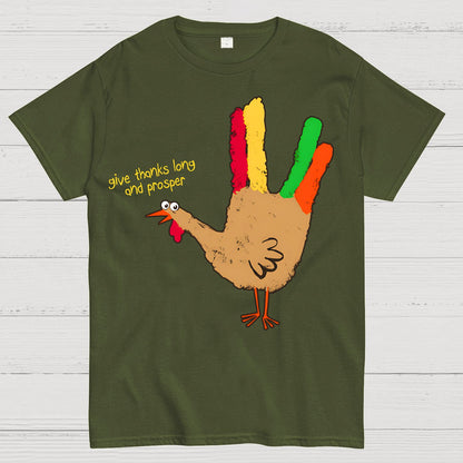 Give Thanks Live Well and Thrive Geek T-Shirt