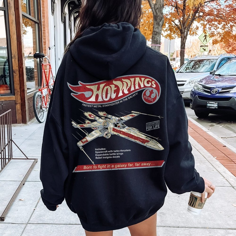 Hot Wings Rebel Printed Back Unisex Cotton Hoodie
