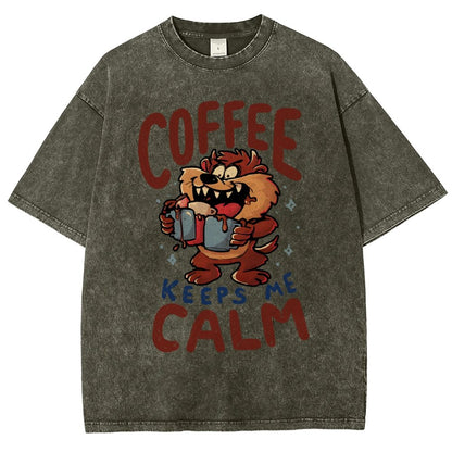Coffee Keeps Me Calm Vintage Distressed T-shirt