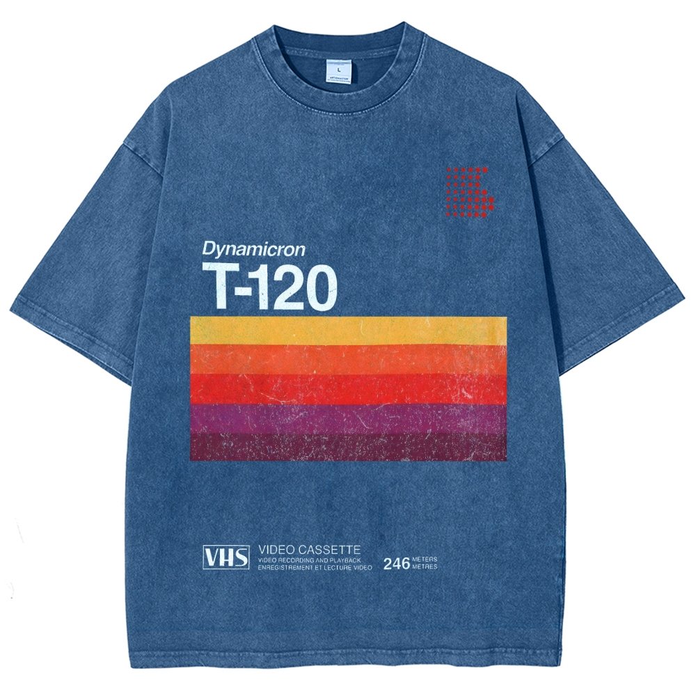 VHS T-120 Vintage Video Tape Retro Graphic Vintage Distressed T-shirt
