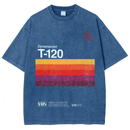 VHS T-120 Vintage Video Tape Retro Graphic Vintage Distressed T-shirt