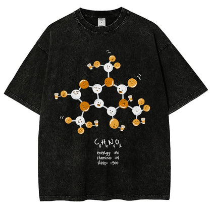 Caffeine Power Up Vintage Distressed T-shirt