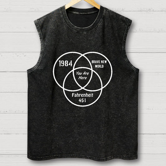 You Are Here Vintage Distressed Washed Tank