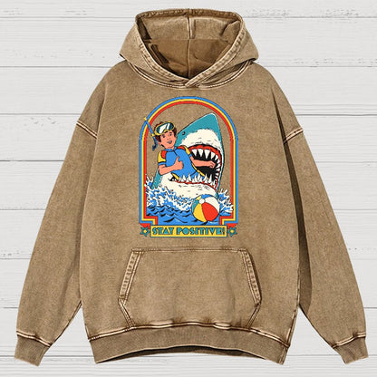 Stay Positive Vintage Distressed Hoodie