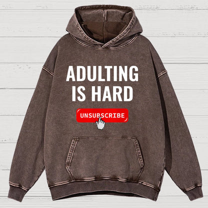 Aduting Is Hard Unsubscribe Vintage Distressed Hoodie