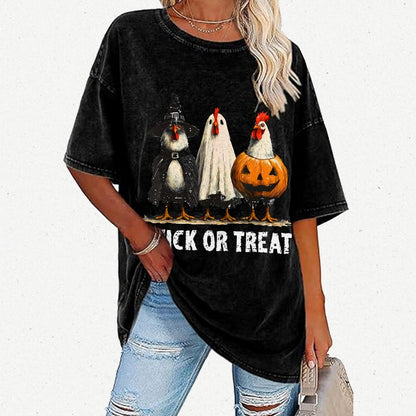 Halloween Chick or Treat Vintage Distressed T-shirt
