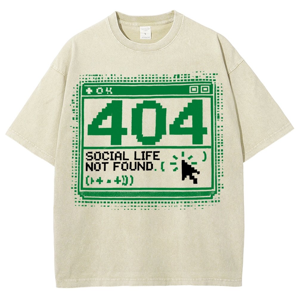 404 Social Life Not Found Vintage Distressed T-shirt