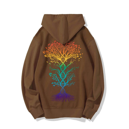 DNA Tree Of Life Science Printed Back Unisex Cotton Hoodie