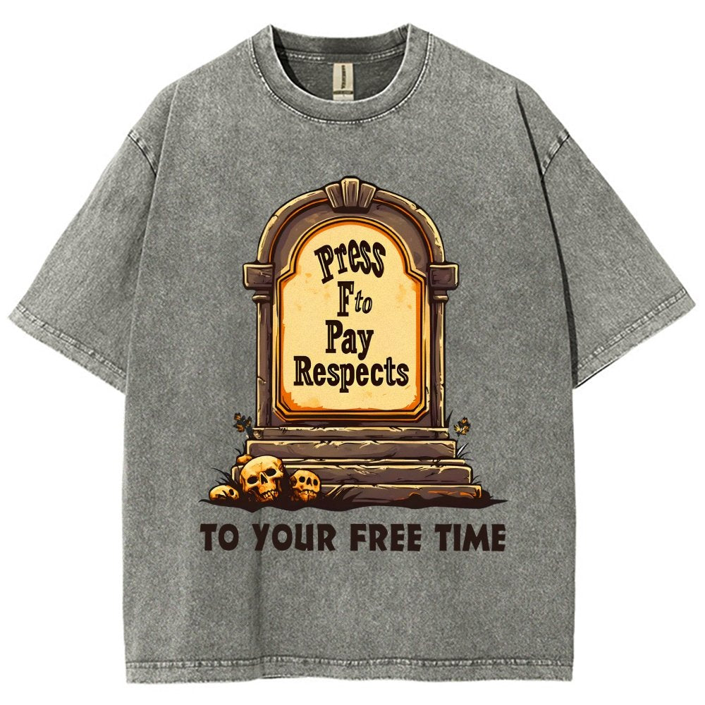Press F to Pay Respects Vintage Distressed T-shirt