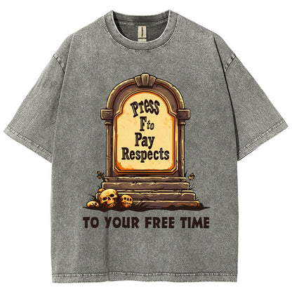 Press F to Pay Respects Vintage Distressed T-shirt