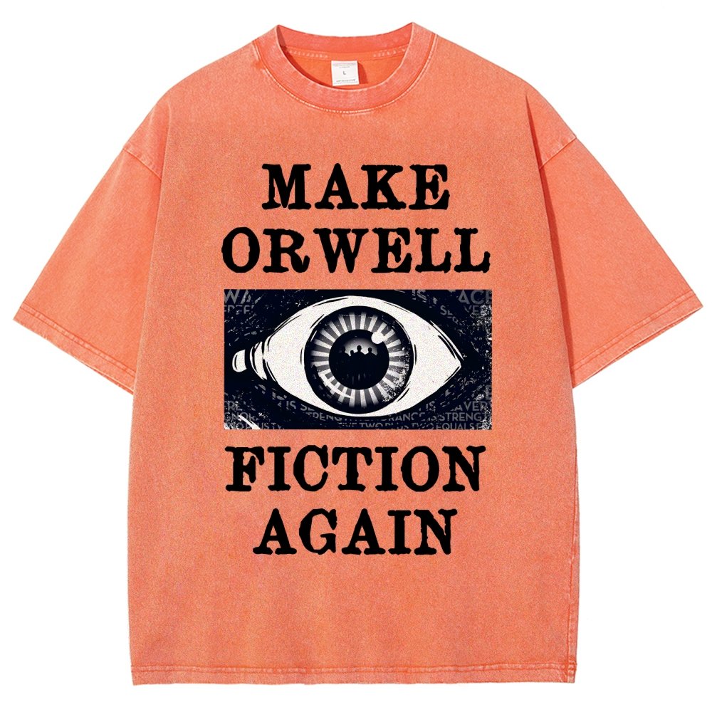 Make Orwell Fiction Again Vintage Distressed T-shirt