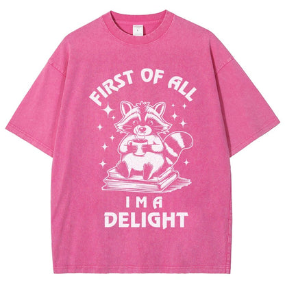 First Of All I'm A Delight Vintage Distressed T-shirt